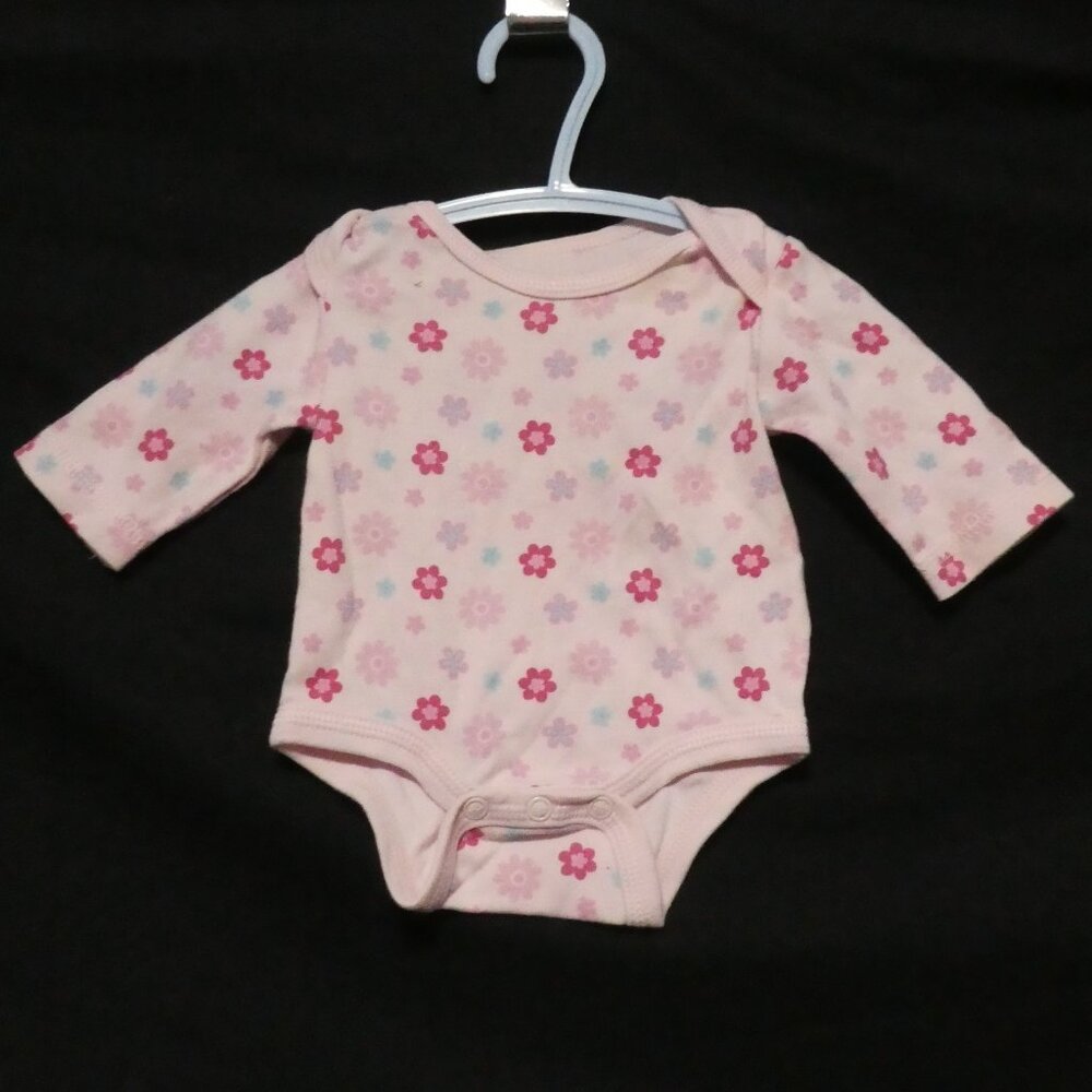 LOVE N CUDDLES | 10 lbs - 1 month | Pink Floral Onesie - Diaper Shirt